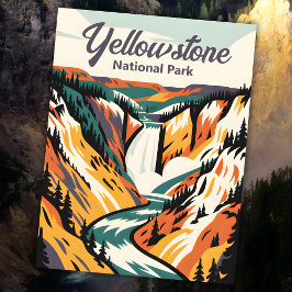 Aangepaste Yellowstone National Park Lower Herfste Briefkaart