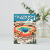 Aangepaste Yellowstone National Park WPA Retro Rei Briefkaart (Staand voorkant)