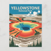 Aangepaste Yellowstone National Park WPA Retro Rei Briefkaart (Voorkant)