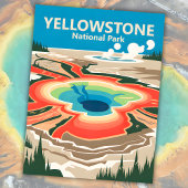 Aangepaste Yellowstone National Park WPA Retro Rei Briefkaart