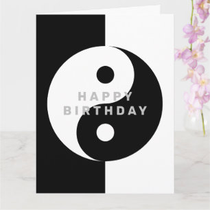 Aangepaste Yin Yang symbool Verjaardag wenskaart Kaart