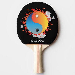 Aangepaste Ying Yang, Zen Taoïsme Symbool, Man Vro Tafeltennisbatje