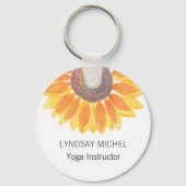 Aangepaste Yoga Instructor Sunflower Sleutelhanger (Voorkant)