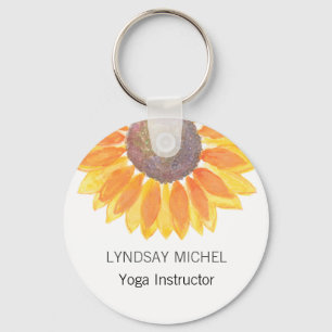 Aangepaste Yoga Instructor Sunflower Sleutelhanger