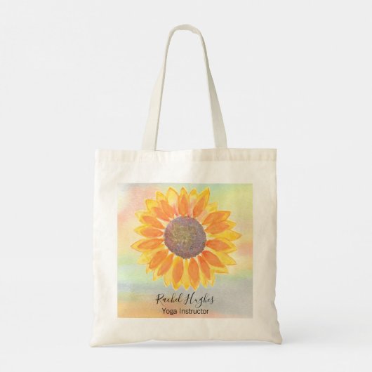 Aangepaste Yoga Instructor Sunflower Tote Bag (Achterkant)