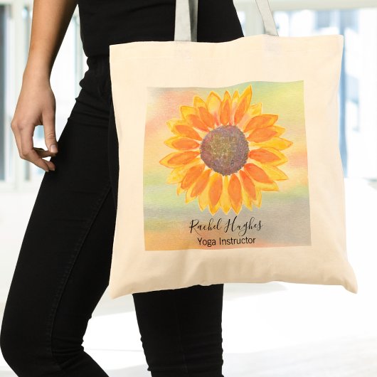 Aangepaste Yoga Instructor Sunflower Tote Bag