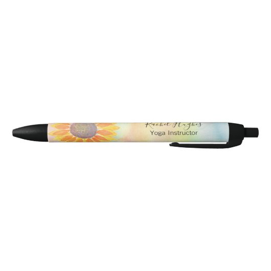 Aangepaste Yoga Instructor Sunflower Zwarte Inkt Pen (Bodem)