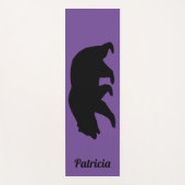 Aangepaste yoga-mat met groot zwart beer silhouet yogamat (Voorkant)