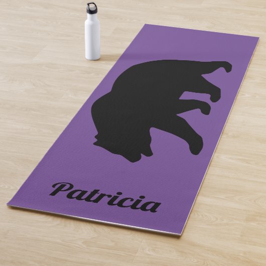 Aangepaste yoga-mat met groot zwart beer silhouet yogamat (In situ)