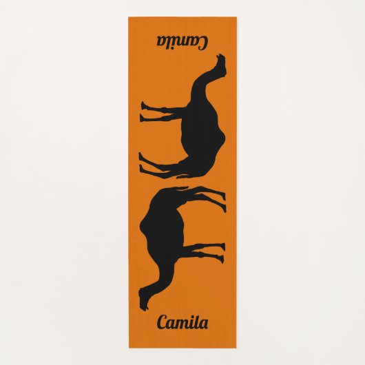 Aangepaste yoga-mat met kamelenachtergrondsilhouet yogamat (Voorkant)