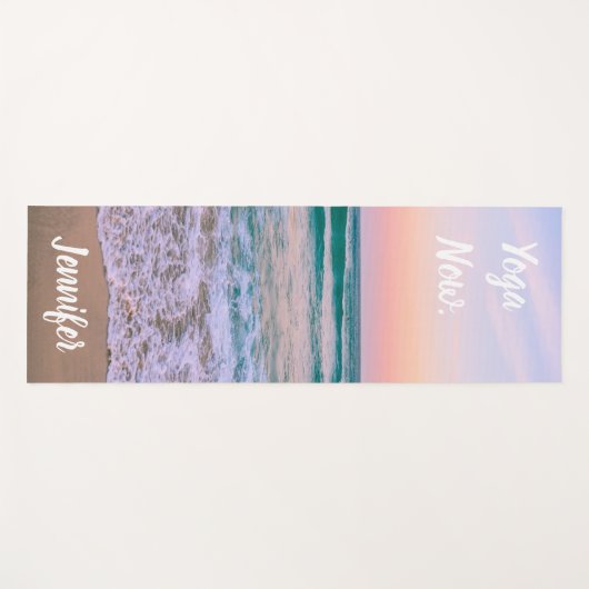 Aangepaste Yoga Mat met retro Beach & Sand (Voorkant (horizontaal))