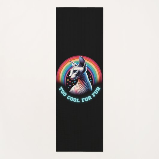 Aangepaste Yoga Mat Sphynx Kat Te Koel voor Bont (Voorkant)