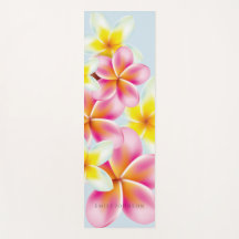 Aangepaste Yoga Mat Tropical Plumeria Flowers