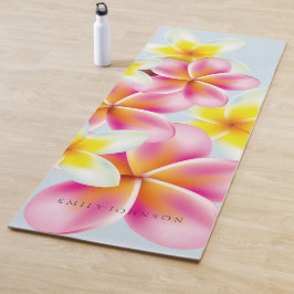 Aangepaste Yoga Mat Tropical Plumeria Flowers