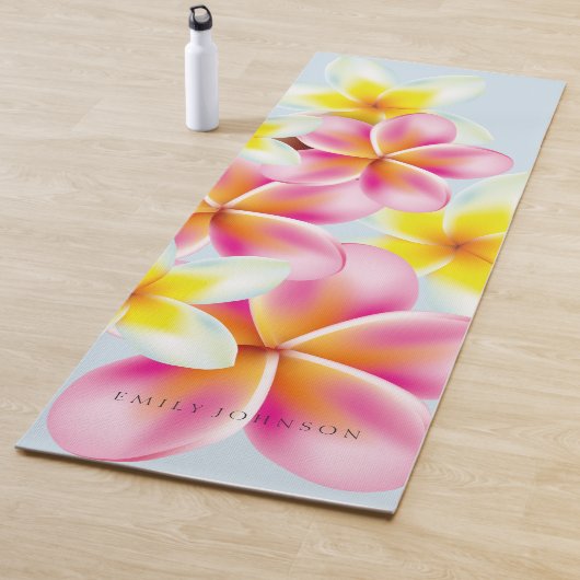 Aangepaste Yoga Mat Tropical Plumeria Flowers (In situ)