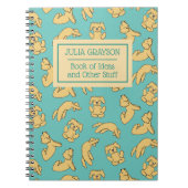Aangepaste Yoga Pose Dog Pattern Naam Notitieboek (Voorkant)
