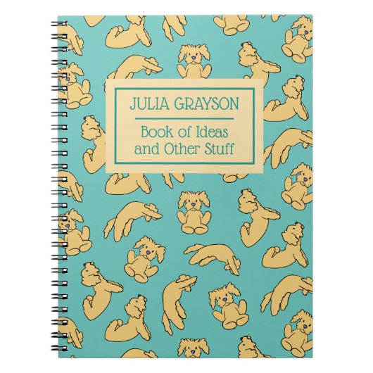 Aangepaste Yoga Pose Dog Pattern Naam Notitieboek (Voorkant)