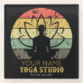 Aangepaste Yoga Studio Fitness Instructor Guru Glazen Onderzetter (Voorkant)