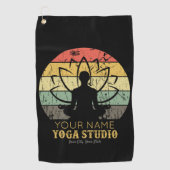 Aangepaste Yoga Studio Fitness Instructor Guru Golfhanddoek (Voorkant)