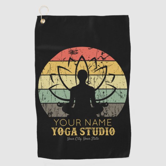 Aangepaste Yoga Studio Fitness Instructor Guru Golfhanddoek (Voorkant)