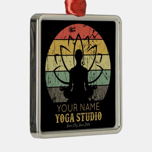 Aangepaste Yoga Studio Fitness Instructor Guru Metalen Ornament (Rechts)