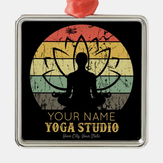 Aangepaste Yoga Studio Fitness Instructor Guru Metalen Ornament (Voorkant)