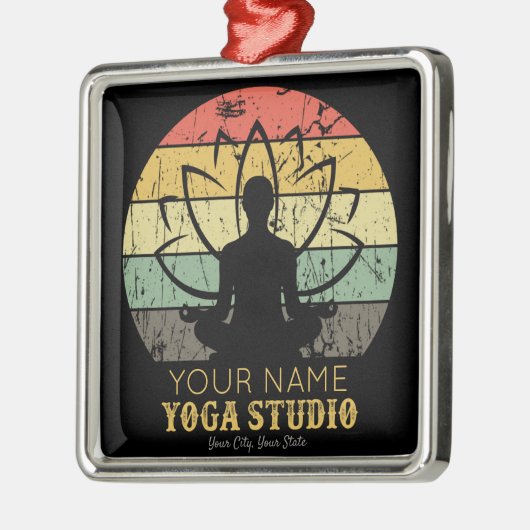 Aangepaste Yoga Studio Fitness Instructor Guru Metalen Ornament (Links)