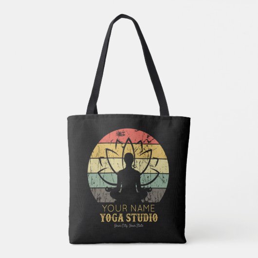 Aangepaste Yoga Studio Fitness Instructor Guru Tote Bag (Achterkant)