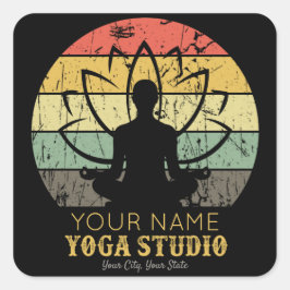 Aangepaste Yoga Studio Fitness Instructor Guru Vierkante Sticker