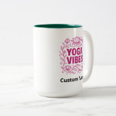Aangepaste Yoga Vibes Lotus Vines Tweekleurige Koffiemok (Voorkant rechts)