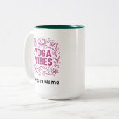 Aangepaste Yoga Vibes Lotus Vines Tweekleurige Koffiemok (Voorkant links)