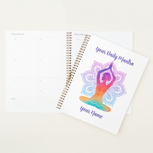 Aangepaste yogaplanner met naam en mantra planner (Display)