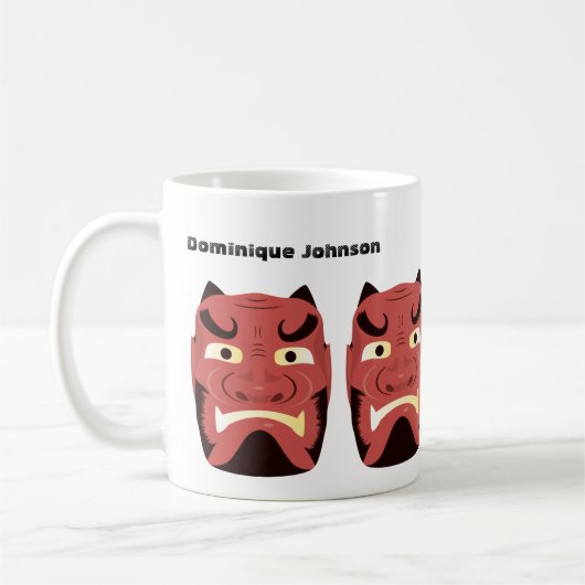 Aangepaste Yokai Oni (Japanse Demon) Mok (Links)