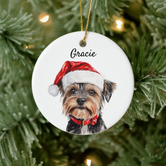 Aangepaste Yorkshire Terrier hond Keramisch Ornament (Boom)
