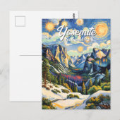 Aangepaste Yosemite Tunnel View Winter Van Gogh st Briefkaart (Voorkant / Achterkant)
