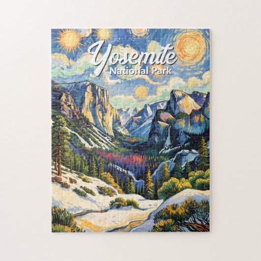 Aangepaste Yosemite Tunnel View Winter Van Gogh st Legpuzzel (Verticaal)