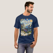 Aangepaste Yosemite Tunnel View Winter Van Gogh st T-shirt (Voorkant volledig)