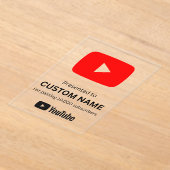 Aangepaste YouTube-afspeelknop transparant Acryl Uitnodigingen (Laagn)