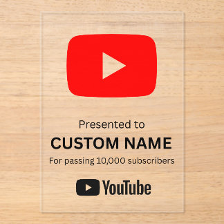 Aangepaste YouTube-afspeelknop transparant Acryl Uitnodigingen