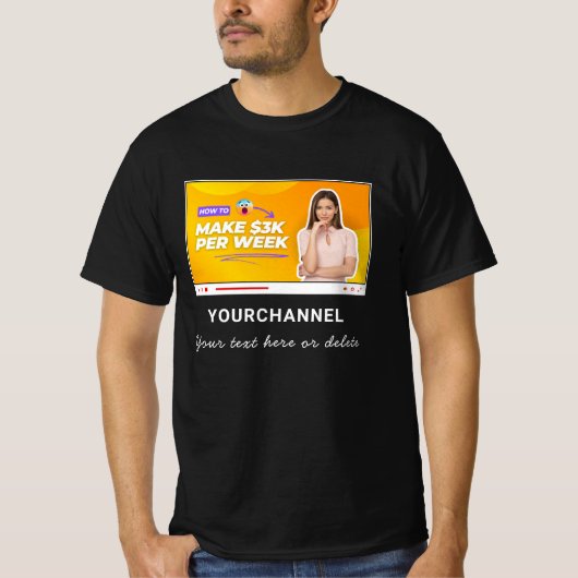Aangepaste YouTube-kanaalnaam en Afbeeldingen T-sh T-shirt (Voorkant)