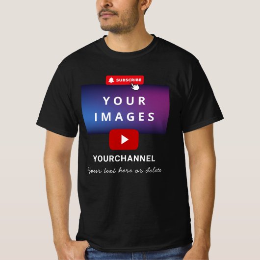 Aangepaste YouTube-kanaalnaam en Afbeeldingen toev T-shirt (Voorkant)