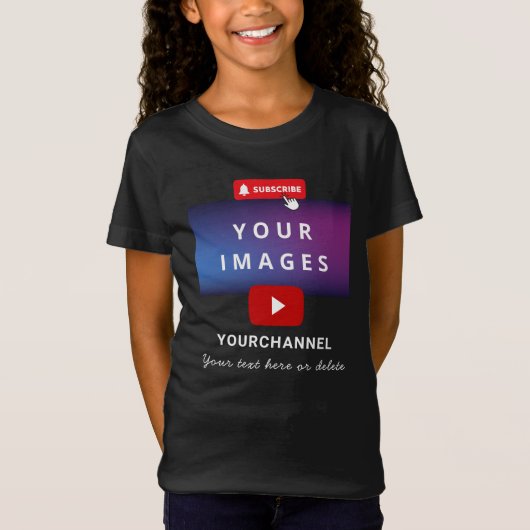 Aangepaste YouTube-kanaalnaam en Afbeeldingen toev T-shirt (Voorkant)