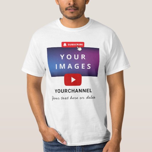 Aangepaste YouTube-kanaalnaam en Afbeeldingen toev T-shirt (Voorkant)