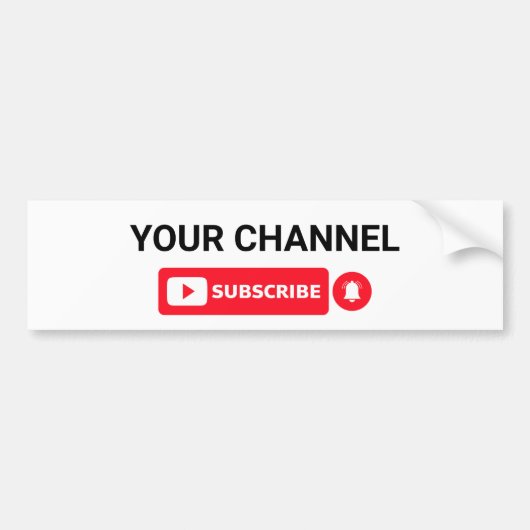 Aangepaste YouTube-kanaalnaam op maat Bumpersticker (Voorkant)
