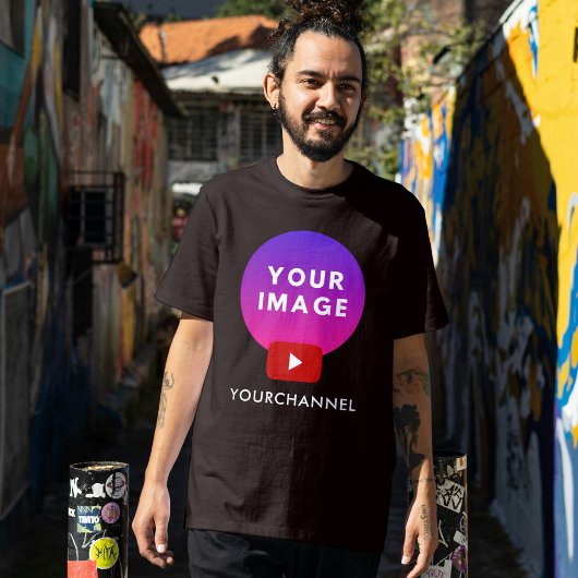 Aangepaste YouTube-kanaalnaam Zwart T-shirt