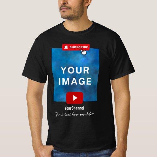 Aangepaste YouTube-kanaalnaam Zwart T-shirt (Voorkant)