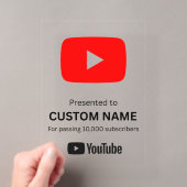 Aangepaste youtube-speelknop transparant acryl uitnodigingen (Insitu (Draagbaar))