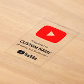 Aangepaste youtube-speelknop transparant acryl uitnodigingen (Laagn)