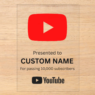 Aangepaste youtube-speelknop transparant acryl uitnodigingen