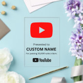 Aangepaste youtube-speelknop transparant acryl uitnodigingen (Insitu (Huwelijk))